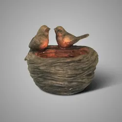 Two Birds on a Nest Majestic Brown D.16 H.14