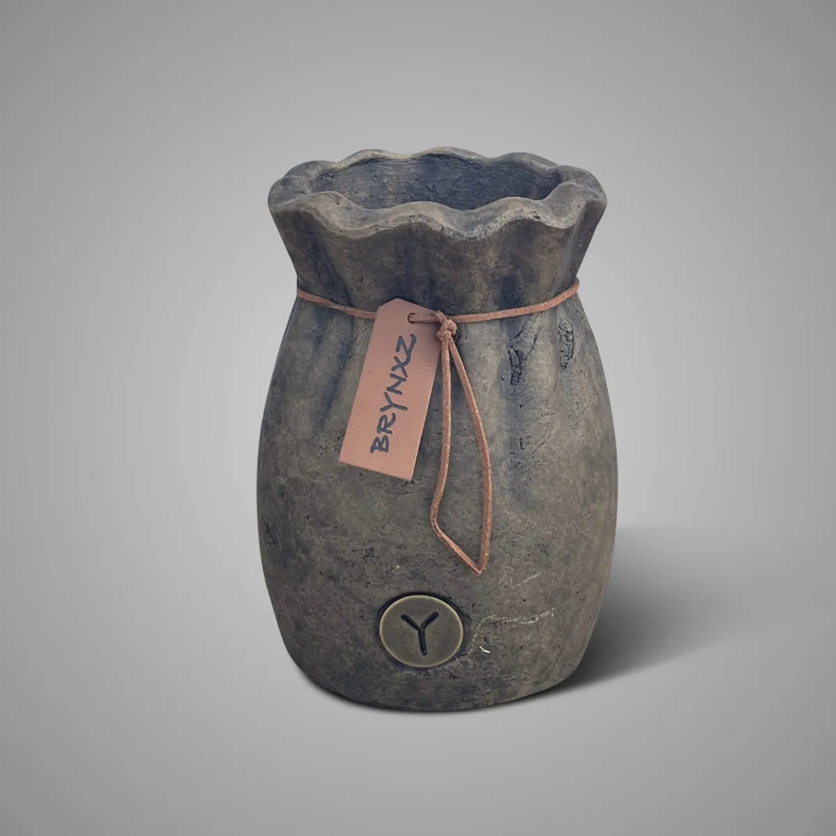 Planter Bag with Leather Rope Majestic Brown M D.14 H.19