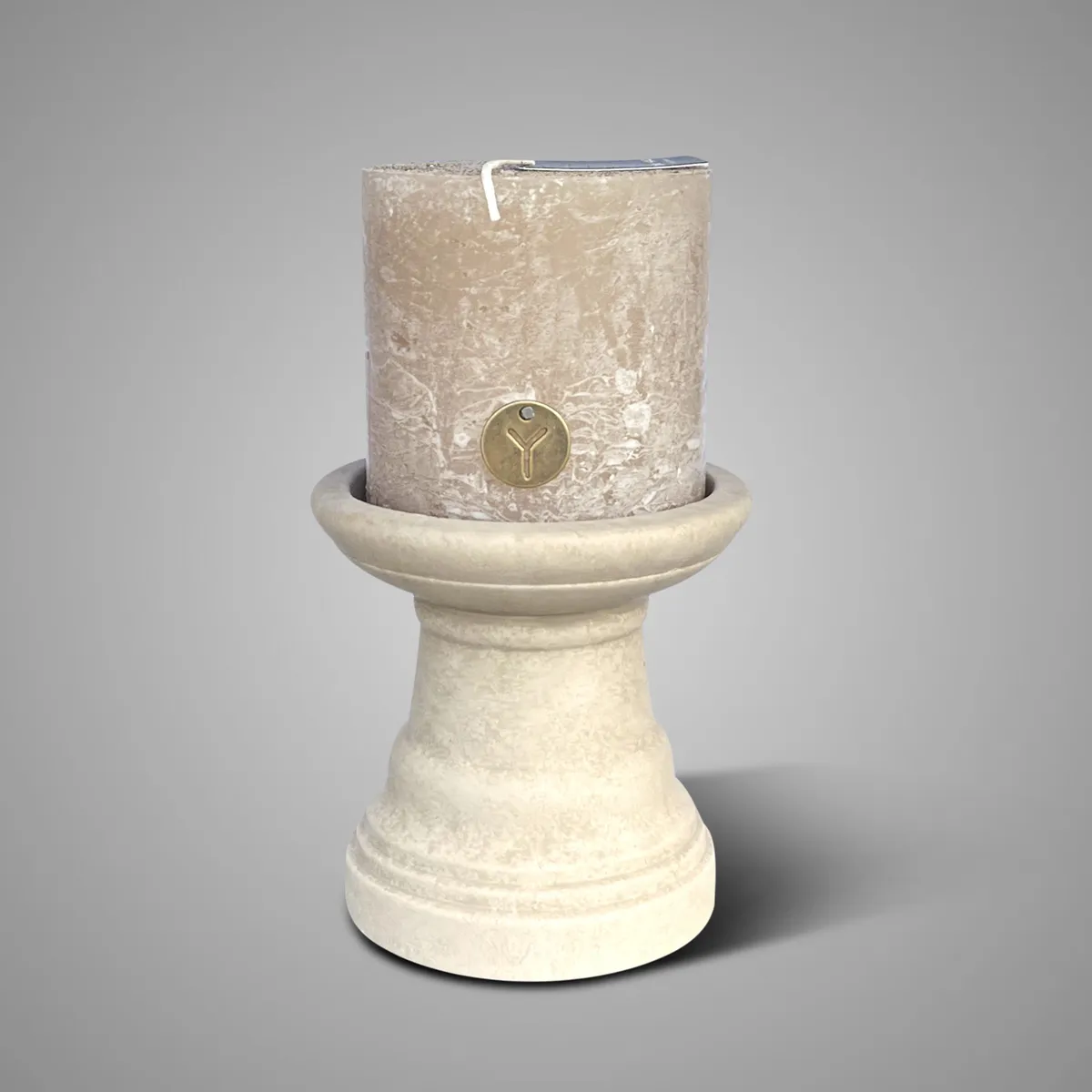 Candleholder Basic Majestic Taupe M D.13 H.13