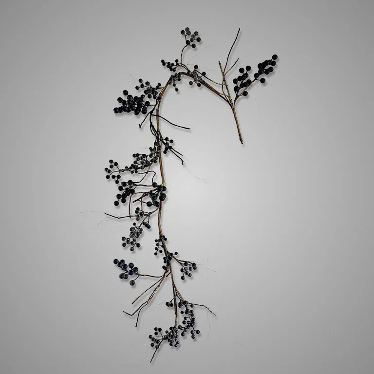 Rose Buds Garland Black 130 cm