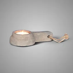 Tealightholder Handcraft With Rope Rustic L