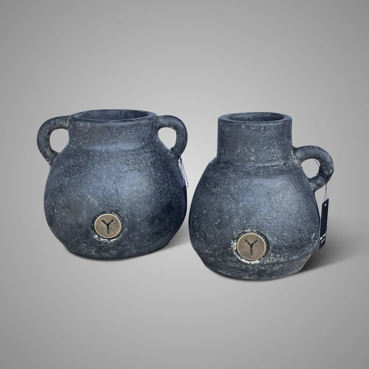 Set of 2 Bottles Idylle Basalt D.18 H.17