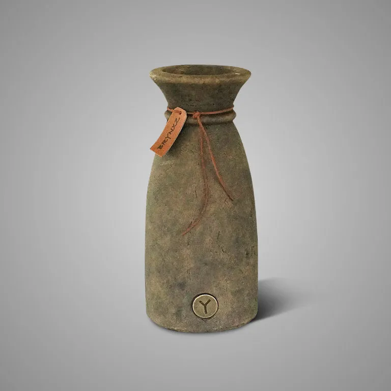 Vase Luxury Leather Rope Majestic Brown M D.14 H.31