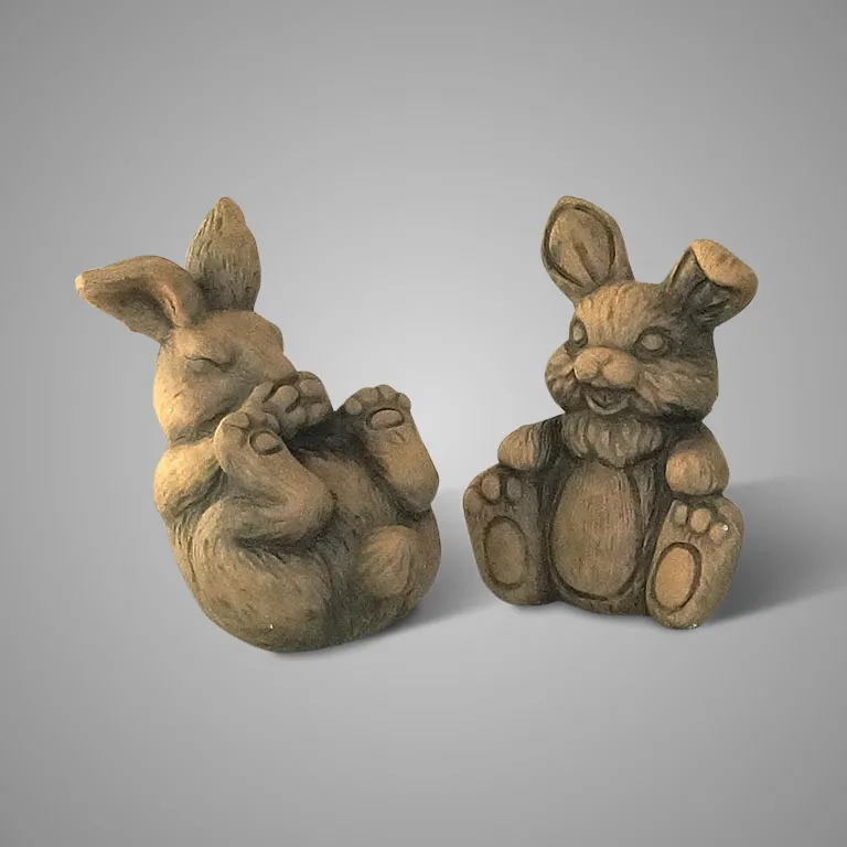 Set of 2 Hares Funny Majestic Brown D.14-12 H.15