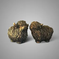 Set of 2 Scottish Highlanders BRYNXZ Majestic Gold D.17-16 H