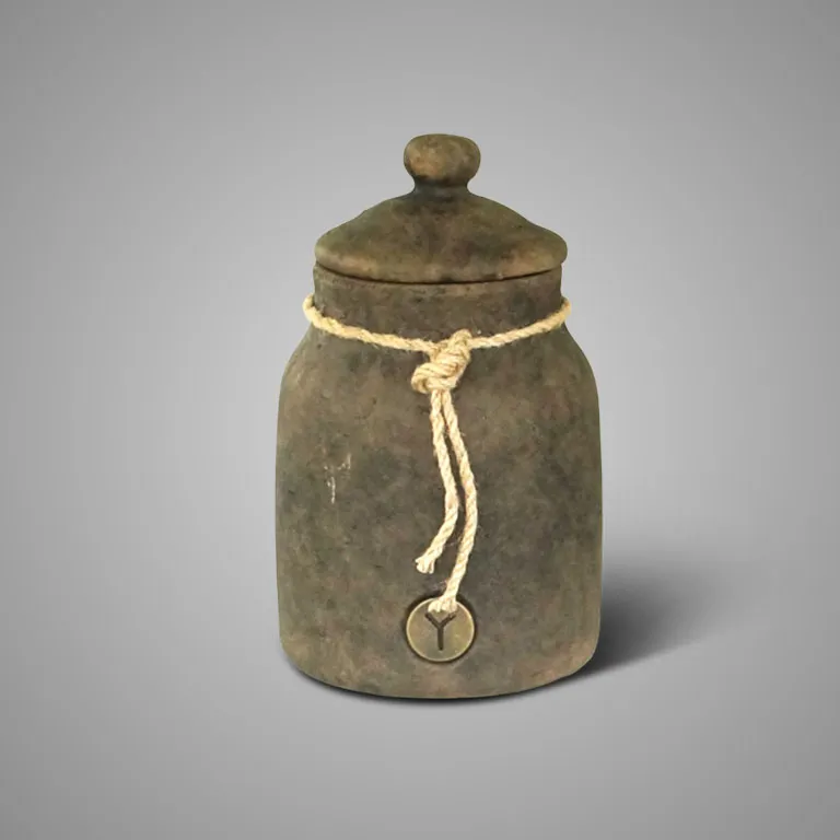 Pot and Top with Rope Majestic Brown L D.15 H.24