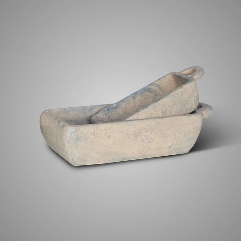 Set of 2 Square Plates Handcraft Rustic D.30-22 H.7-