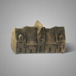 Five rows Classic Houses Majestic Brown 18x7x10