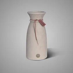 Vase Luxury Leather Rope Majestic Taupe L D.16 H.35