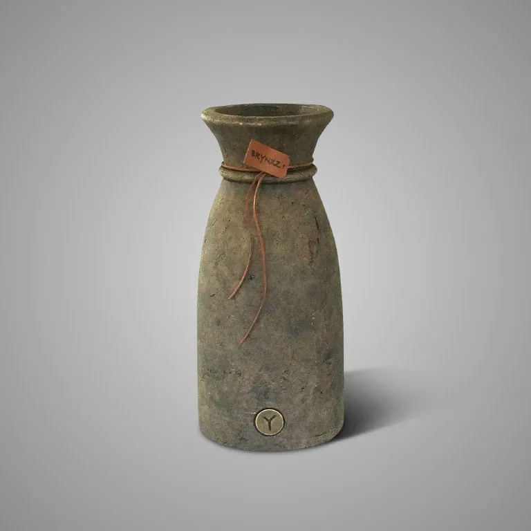 Vase Luxury Leather Rope Majestic Brown L D.16 H.35