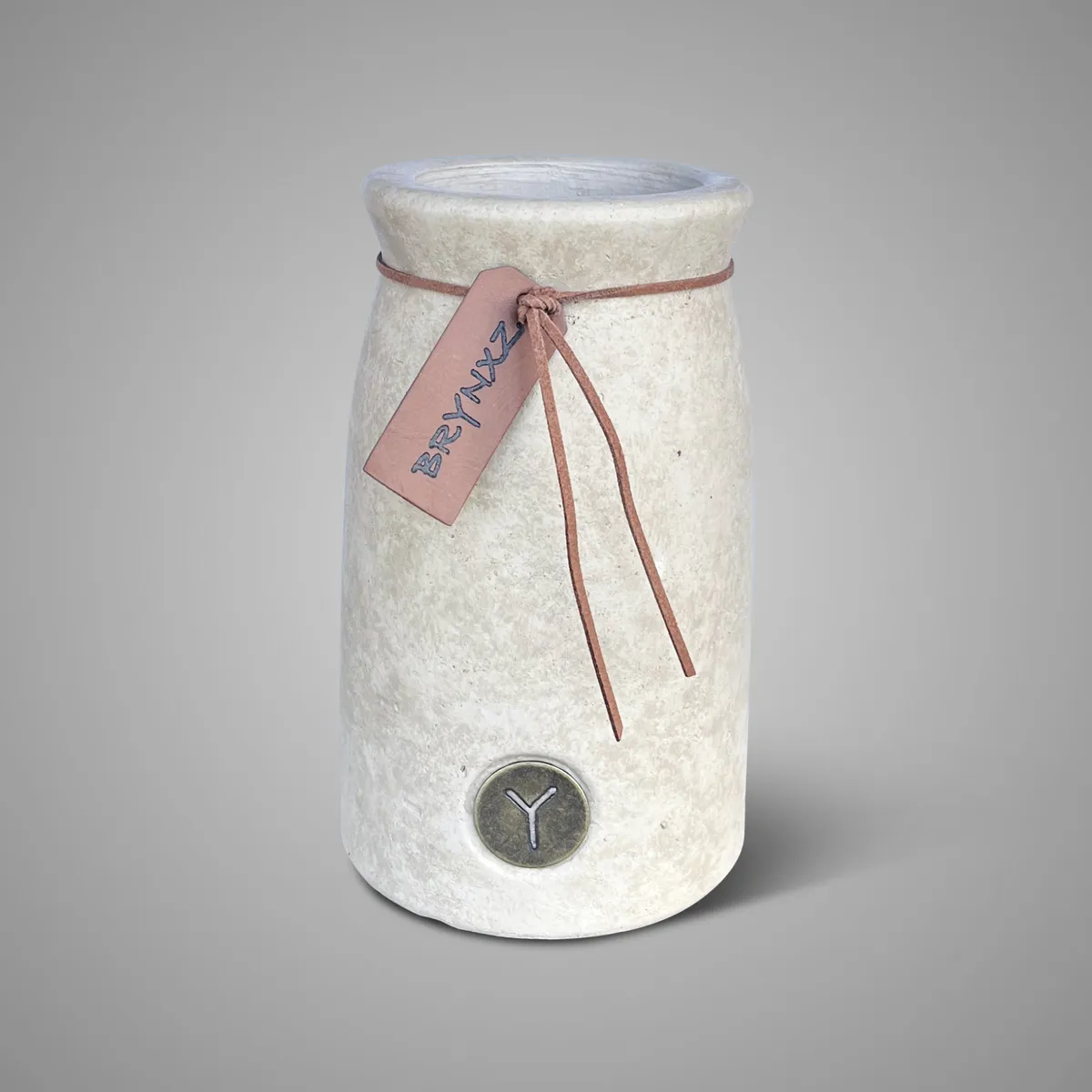 Planter Basic Leather Rope Majestic Taupe M D.12 H.20
