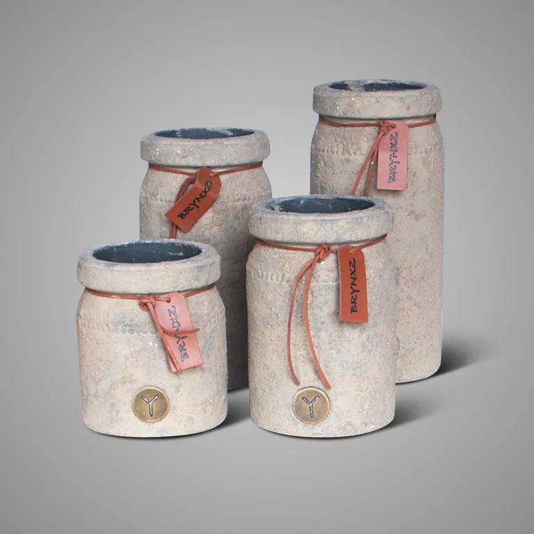 Set of 4 Planters Edge Rustic D.12 H.26-22-18-14