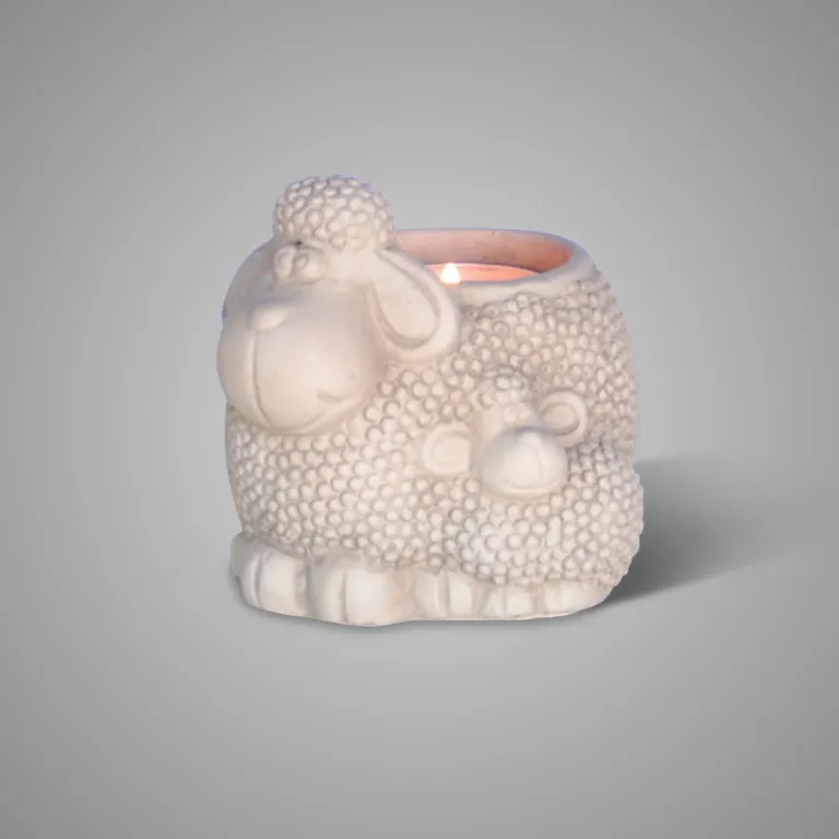 Tealightcup Sheep Majestic Taupe D.14 H.13