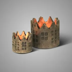 Set of 2Tealightholders Canalhouse Majestic Brown L D.11-7 H