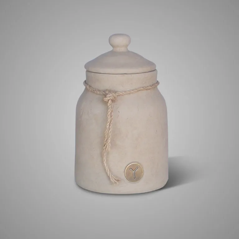 Pot and Top with Rope Majestic Taupe L D.15 H.24