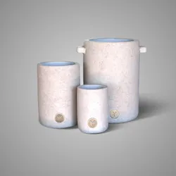 Set of 3 Vases Basic Majestic Taupe D.25-14-10 H.28-21-14