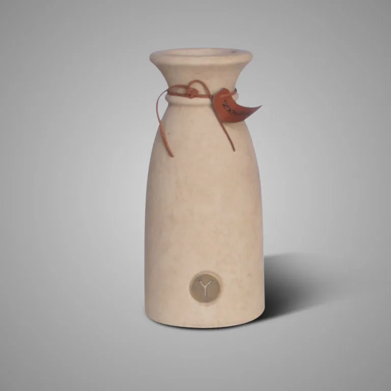 Vase Luxury Leather Rope Majestic Taupe S D.12 H.26