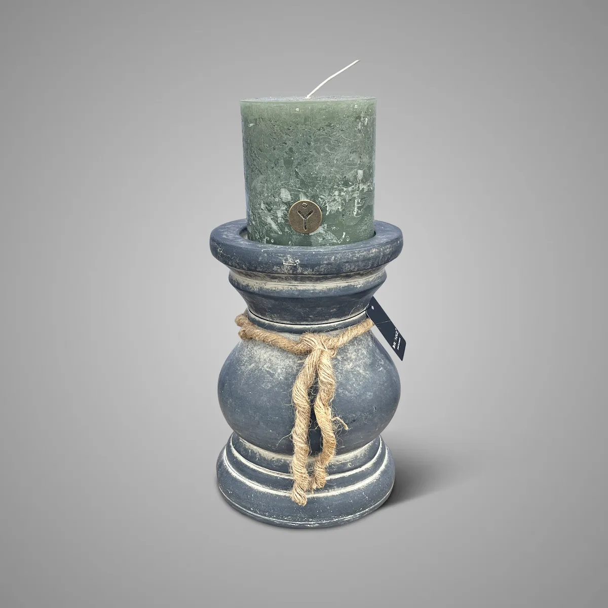 Candleholder Basic with Rope Ancient Clay L D.15 H.22