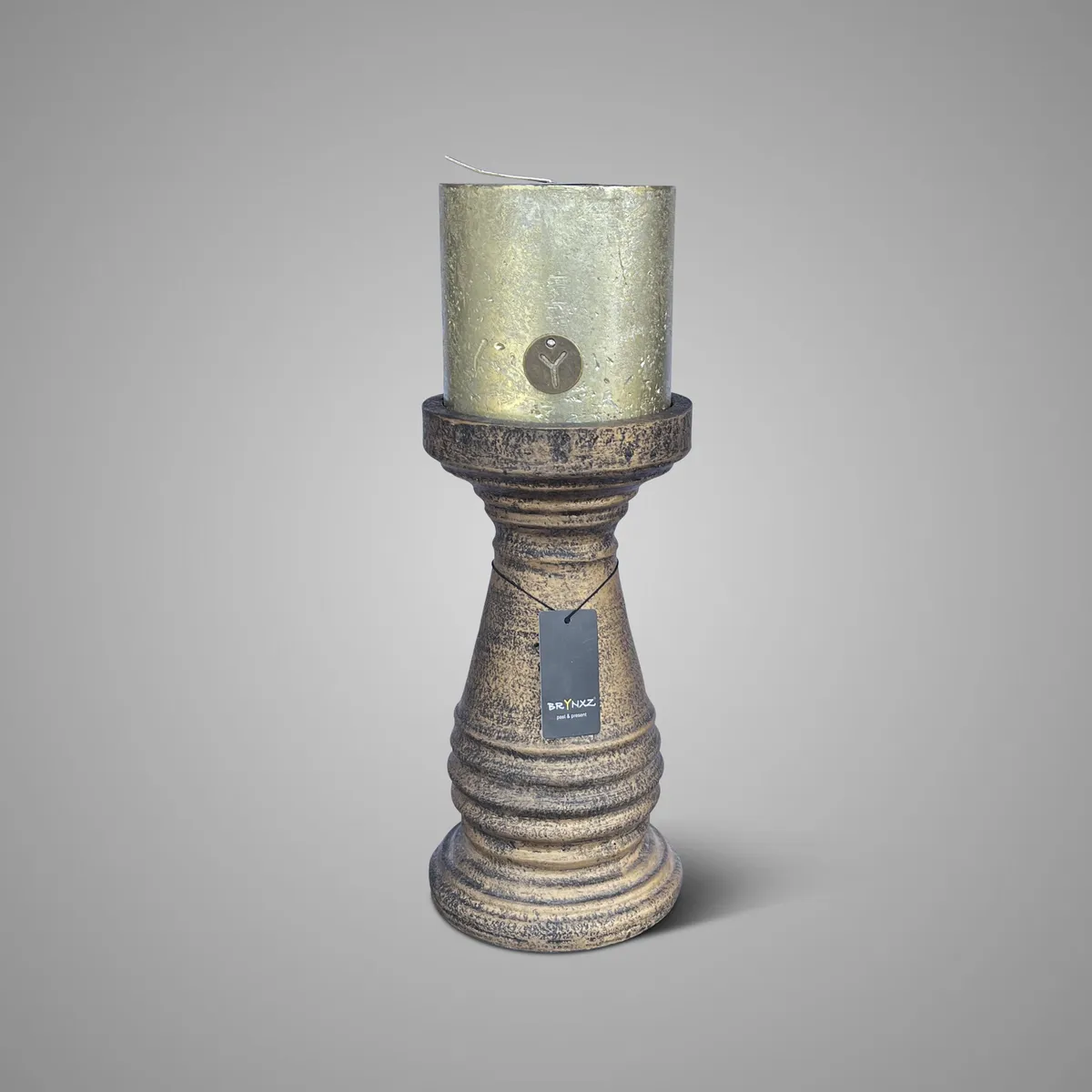 Candleholder Basic Ancient Bronze L D.12 H.24