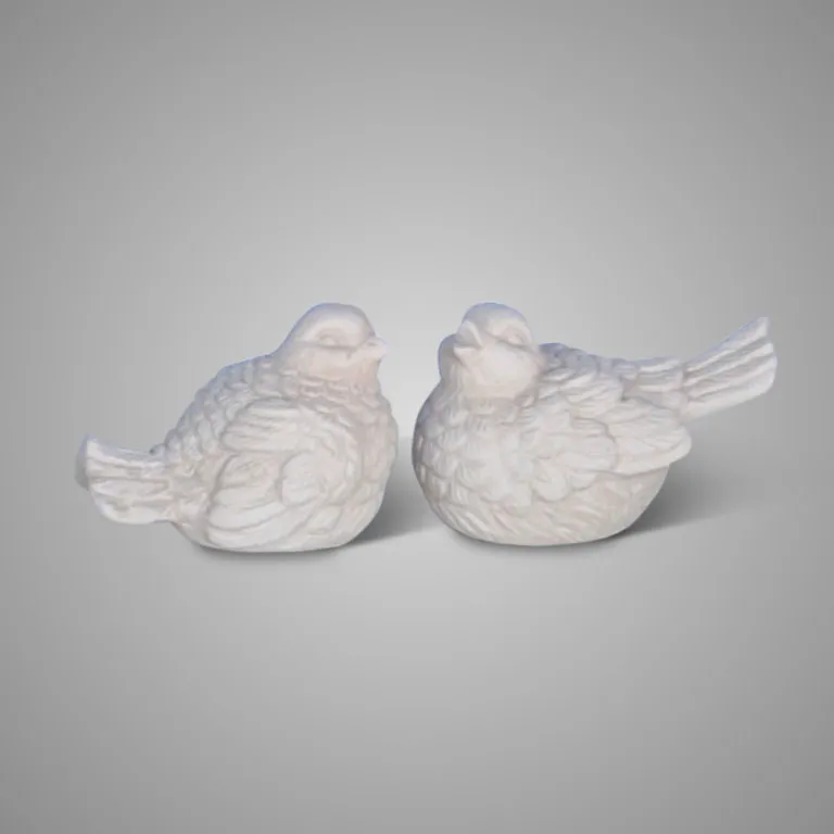 Set of 2 Birds Classic Majestic Taupe D.13-11 H.8