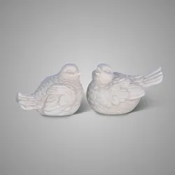 Set of 2 Birds Classic Majestic Taupe D.13-11 H.8